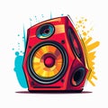 Colorful Speaker Vector In The Style Of Vivid Comic Book Artist