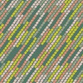 Abstract speckled lines pattern. Diagonal bead stripes. Seamless Royalty Free Stock Photo