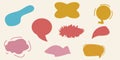 Abstract Speech Bubbles and Organic Shapes with Grainy Texture Set of hand-drawn speech bubbles Royalty Free Stock Photo