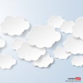 Abstract speech bubbles in the shape of clouds used in a social