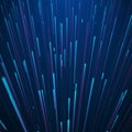 Abstract speed background. Centric motion of star trails. 3D rendering. Starburst dynamic lines or rays. Abstract particles Royalty Free Stock Photo