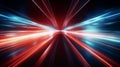 Abstract Speed light trails effect path, fast moving neon futuristic technology background