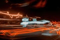 Abstract speed motion in highway road car light trails