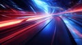 Abstract speed motion on the road with high-speed technology concept background. Generative AI Royalty Free Stock Photo