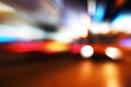 Abstract speed movement background Blurred car on the road in the city Royalty Free Stock Photo