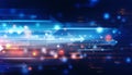 Abstract speed technology concept, Digital technology background, Arrow with binary codes