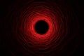 Abstract speed tunnel warp in space, wormhole or black hole, scene of overcoming the temporary space in cosmos. 3d Royalty Free Stock Photo