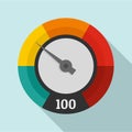 Abstract speedometer icon, flat style