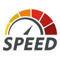 Abstract speedometer logo, flat style