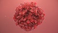 Abstract sphere from a blood clot cells background. Scientific and medical microbiological concept. Enrichment with