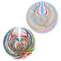 Abstract sphere cluster. Circular shape collection. Dynamic orb element. Vector round forms. Royalty Free Stock Photo