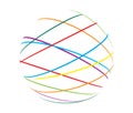 Abstract sphere from color lines Royalty Free Stock Photo