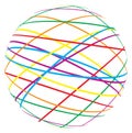 Abstract sphere from color lines Royalty Free Stock Photo