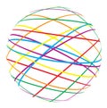 Abstract sphere from color lines Royalty Free Stock Photo