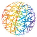 Abstract sphere from color lines Royalty Free Stock Photo