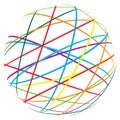 Abstract sphere from color lines Royalty Free Stock Photo