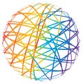 Abstract sphere from color lines Royalty Free Stock Photo