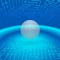 Abstract Sphere of Electronic Circuitry Royalty Free Stock Photo