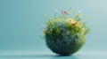 Abstract sphere of flowers and grass