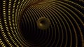 Abstract sphere flying inside dotted tunnel, seamless loop. Design. Beautiful ball moving inside digital colorful