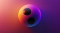 Abstract Sphere with Gradient Colors and Black Circles Royalty Free Stock Photo
