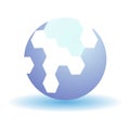 Abstract sphere with hexagon pattern forming futuristic globe
