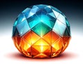 Abstract sphere made of multicolored geometric shapes and illuminated sections Royalty Free Stock Photo