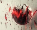 Abstract Sphere with Red Heartbeat Line Royalty Free Stock Photo