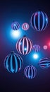 Abstract spheres with glowing lights in a cosmic ambiance title should be unique, creative and subject oriented Royalty Free Stock Photo