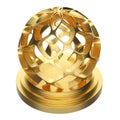 Abstract spherical award isolated on white background.