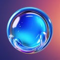 Abstract spherical glass orb, modern 3d wallpaper, illustration