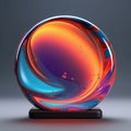 Abstract spherical glass orb, modern 3d wallpaper
