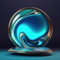 Abstract spherical glass orb, modern 3d wallpaper