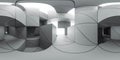 abstract 360 spherical panorama view of futuristic cube landscape 3d render illustration hdri vr style