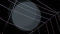 Abstract Spider Web Threads Against Dark Background and Light Circle Royalty Free Stock Photo