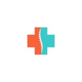 Abstract spine logo, medical orthopedic spinal icon