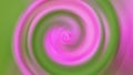 Abstract Spinning Single Pink Green Gradient Spiral Pattern Seamless Looping Rings with Jiggle Shock Wave Flowing at center.