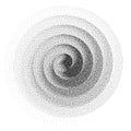 Abstract spiral background. Black and white halftone stipple dots pattern Royalty Free Stock Photo