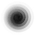 Abstract spiral background. Black and white halftone stipple dots pattern Royalty Free Stock Photo