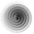 Abstract spiral background. Black and white halftone stipple dots pattern Royalty Free Stock Photo