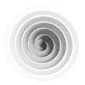 Abstract spiral background. Black and white halftone stipple dots pattern