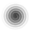 Abstract spiral background. Black and white halftone stipple dots pattern Royalty Free Stock Photo