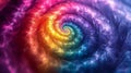 Vibrant Rainbow Spiral Galaxy with Glittering Stars Royalty Free Stock Photo
