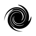 Abstract spiral in the form of a black circle on white background.