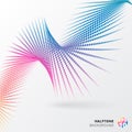 Abstract spiral halftone dots form colorful. Vector illustration