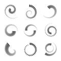 Abstract spiral icons. Design elements set Royalty Free Stock Photo