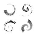 Abstract spiral icons. Design elements set Royalty Free Stock Photo