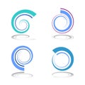 Abstract spiral icons. Design elements set Royalty Free Stock Photo