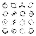 Abstract spiral icons. Design elements set Royalty Free Stock Photo