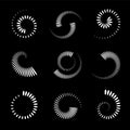 Abstract spiral icons. Design elements set Royalty Free Stock Photo